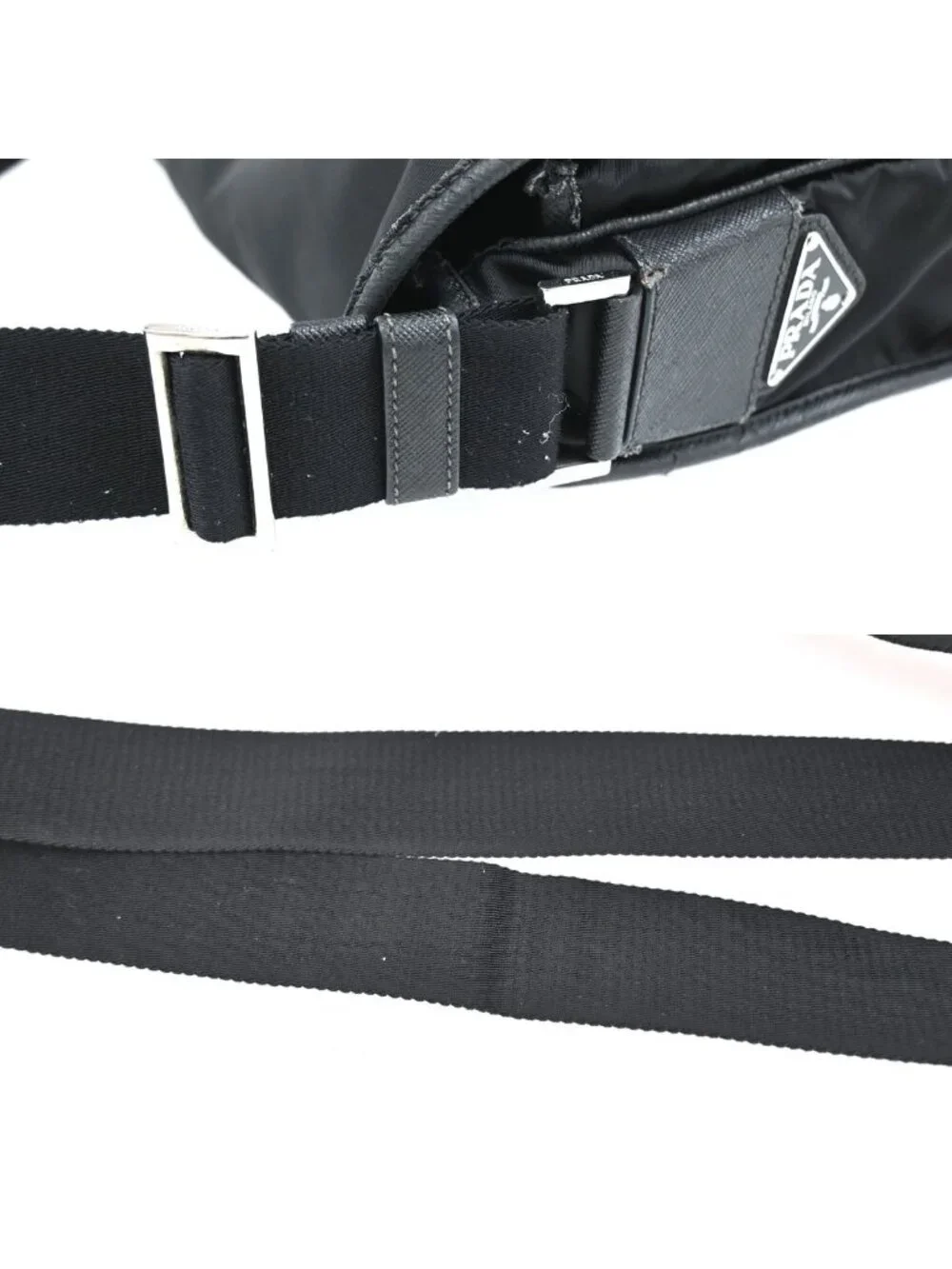 Prada Messenger Bag Black Nylon Saffiano